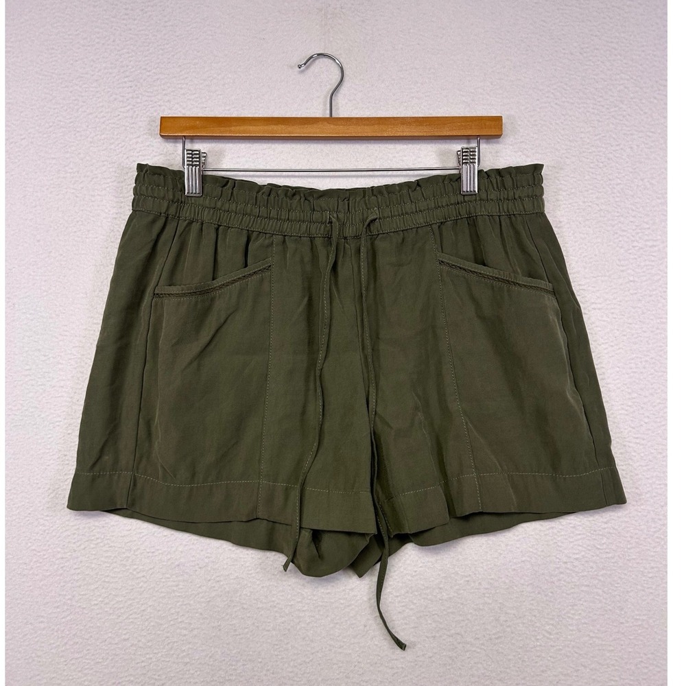 Safari Utility LOFT Women Medium Olive Green Elastic Waist Drawstring Shorts